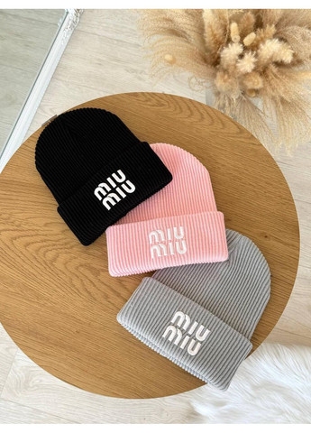 Шапка жіноча із невисокой лопаткой універсального розміру. Тепла та стильна шапка із подвійним відворотом No Brand (362917744)