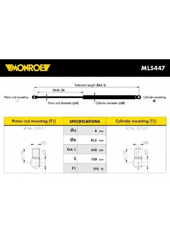 Амортизатор багажника АМОРТИЗАТОР БАГАЖНИКА HONDA CR-V ML5447 Monroe (366169552)