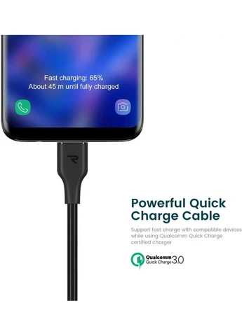 Комплект кабелей RAMPOW USB-A - USB Type-C 10W 2 м (набор 5 шт.) для быстрой зарядки смартфонов, планшетов и других устройств No Brand (398829658)
