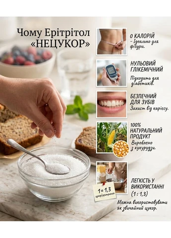 Набор заменитель сахара НЕЦУКОР Стевия (смесь с эритритол.) 1кг + Эритрол 1кг + в подарок "Чудо бальзам от 100 болезней" No Brand Модель (391325337)