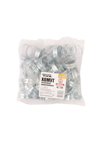 Хомут червячный оцинкованный American type 8,0 мм Ø 16-25 мм, 50 шт GM (20-1904) Mastertool (322704570)