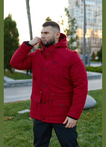 Парка зимова чоловіча червона No Brand (309214462)