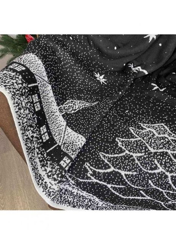 Плед новорічний Night 130х170 см Білий/Чорний (1253) Прованс (362135152)