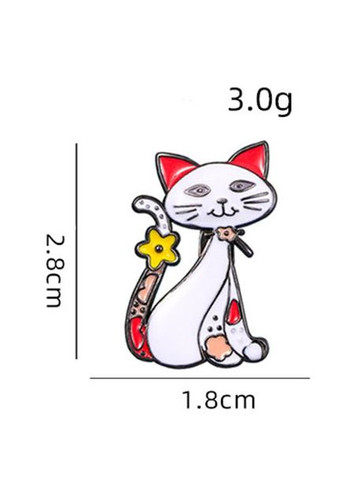 Брошка "Кіт", брошка шпилька, біла No Brand (325879722)