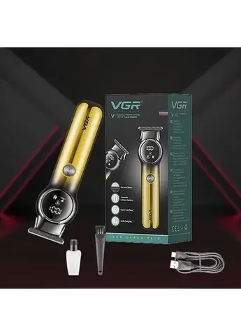 Аккумуляторная машинка для стрижки VGR V-989 от USB с 3 насадками Digital 52481/5 (393957833)
