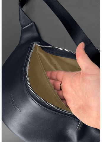 Шкіряна поясна сумка-бананка Kanny синя BlankNote (348359175)