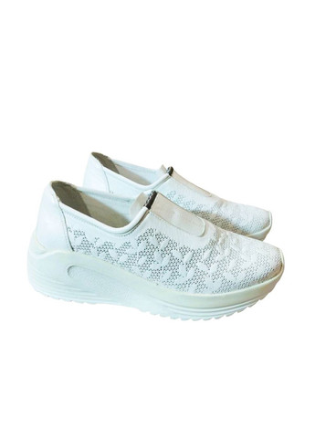 кожанные женские кроссовки с перфорацией 36 (23 см) Sherlock Soon белые лето (328264467)