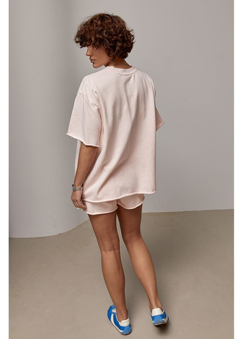 Трикотажный костюм с футболкой и шортами Lurex (394719081)