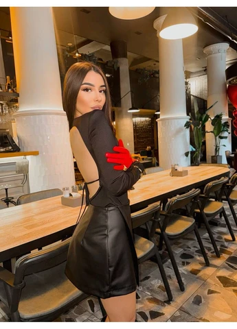 Еластичний боді з вiдкритою спинкою чорного кольору 37099 Fashion (382011117)