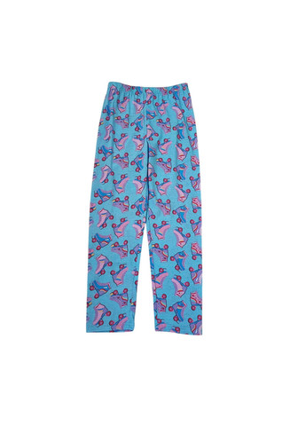 Комбінована всесезон підліткова піжама для дівчинки 146 см сірий з блакитним (0186) лонгслів + брюки Primark