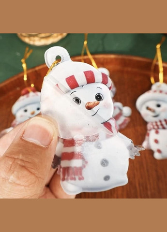 Новорічний Сніговик - акрилова 2D ялинкова іграшка, підвіска для автомобіля або ключів No Brand (314813447)