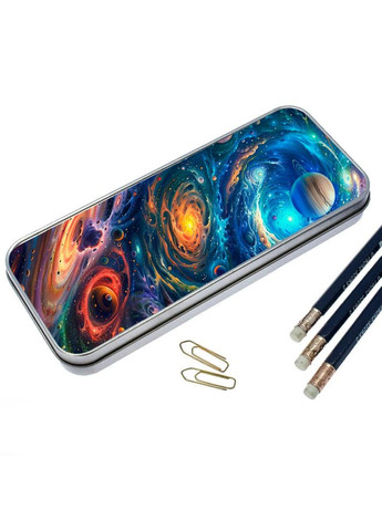 Пенал шкільний для хлопчика та дівчинки металевий Космос #015 7*18 см Silver No Brand (309152482)