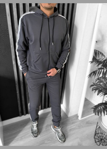 Графитовый демисезонный костюм петля двунит производство турция премиум материал No Brand