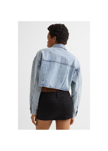 Коротка чорна спідниця з твілу - 36 H&M (341302420)