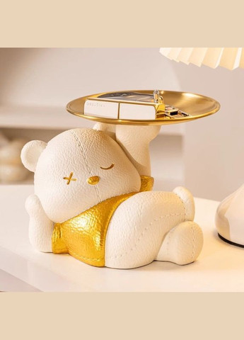 Медвижонок на деревянной подставке с подносом органайзера ключница для телефона, денег, косметики, украшений No Brand (306433264)