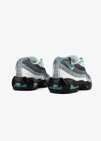 Серые демисезонные кроссовки мужские nike air max 95 gray mint black | найк аир макс 95 серые черные No Brand