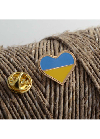 Значок Серце України міні 17х18 мм Dobroznak (292338397)