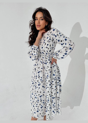 Молочна легка сукня міді Fashion