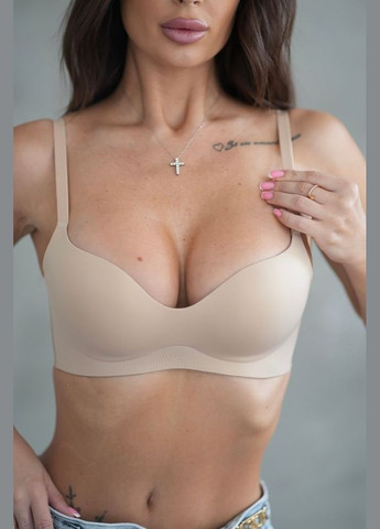 Бежевий безшовний бюстгальтер безшовний Mandhari без кісточок