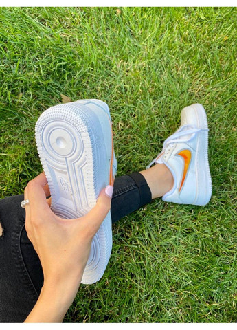 Білі Осінні кросівки чоловічі nike air force 1 low jewel white orange найк аір форс 1 преміум No Brand