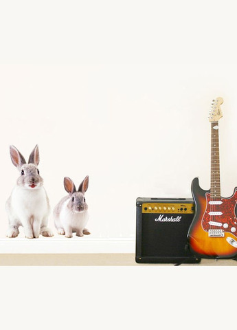 Вінілові наклейки на стіну Два зайця кролика (лист 30 х 90 см) Б376-10 No Brand (302241960)