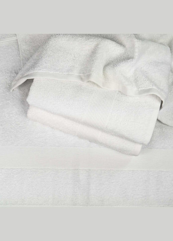 Махровий рушник середнього розміру з Бордюром 50х90см 400г/м2 (Білий) GM Textile білий