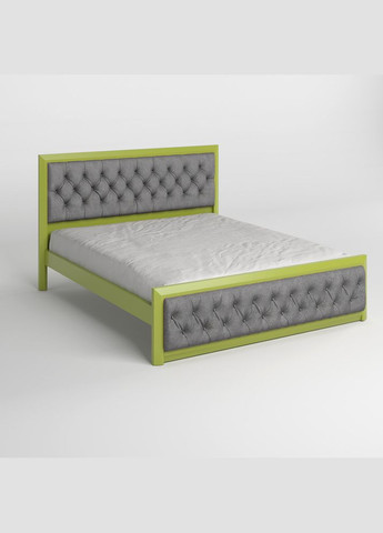 Полуторне дерев'яне ліжко Барселона Б3 (S3050G70Y)/Аляска 93 (Сірий) 120х190 см (MBG-13852) Mebigrand (366086537)