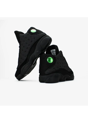 Чорні кросівки чоловічі і жіночі nike air jordan 13 retro black cat | найк аір джордан 13 чорні демісезон No Brand