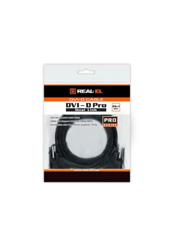 Кабель Pro DVI - DVI (M/M), 24+1, 1.8 м, (EL123500038), для видеопередачи, 1920x1200 Real-El (354729001)