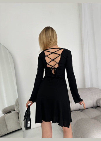 Черное женское платье мини цвет черный р.42/44 453544 New Trend