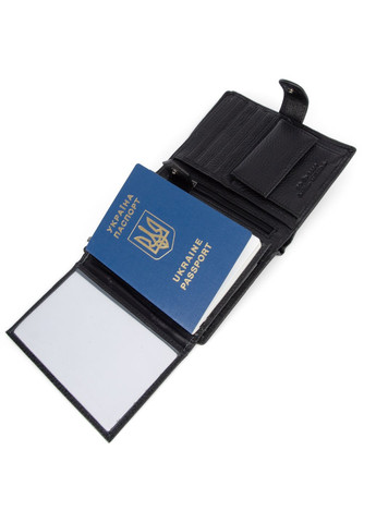 Чоловіче шкіряне портмоне з відділенням для паспорта LC47240W-1X чорне De Esse (338539469)