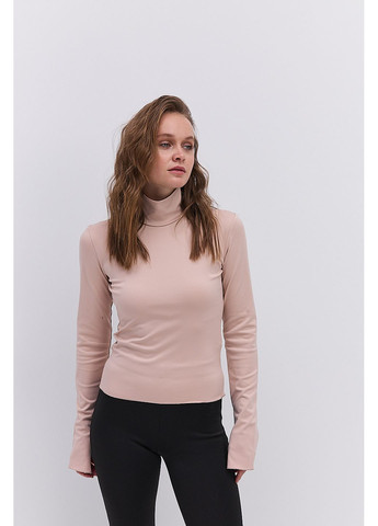 Женский лонгслив молочный с воротником-стойкой на пуговицах сзади Arjen (364967485)