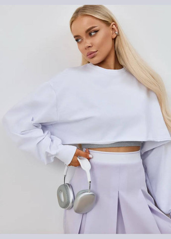 Білий жіночій світшот однотонний без декору (342120292)