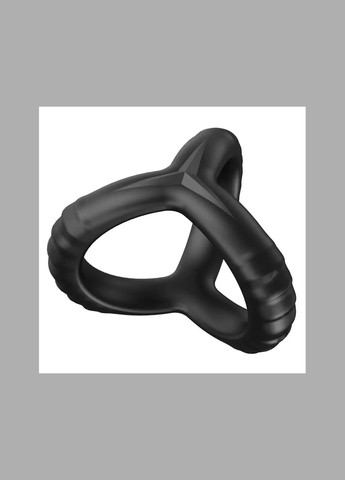 Ерекційне колько силіконове для члена і мошонки чорне на пеніс чоловічий для тривалої ерекції No Brand (341309926)