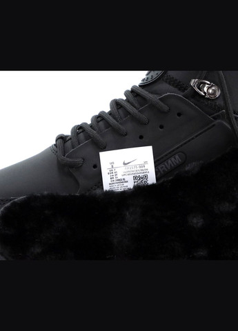 Чорні Зимовий кросівки зимові чоловічі nike huarache x acronym winter mid black fur | найк хуарачі х акронум високі чорні з хутром No Brand