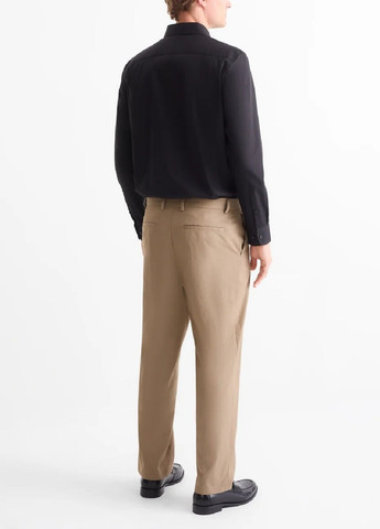 Светло-коричневые классические летние брюки C&A