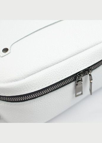Мини сумочка женская белого цвета из натуральной кожи Serebro (278634435)