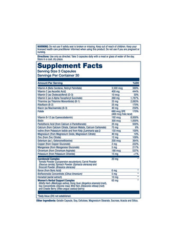 Women's Golden Multi-Vitamin - 90 vcaps Solaray (369398660)