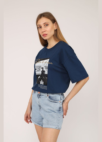 Футболка с коротким рукавом женская цвет темно-синий CB-00275600 Divon - (334429450)