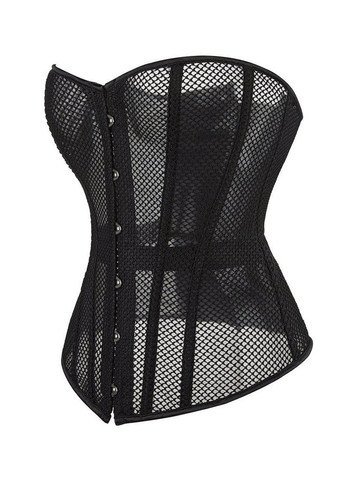 Комбінований демісезонний корсет із сітки star night з гачками та шнурівкою, чорний, s (без коробки) No Brand