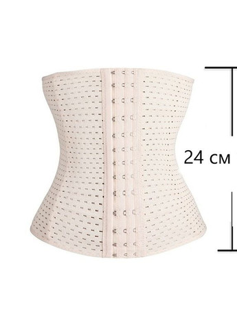 Утягувальний пояс-корсет поліефірне волокно з гачками та ребрами жорсткості розмір S колір беж No Brand (366963136)