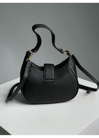 Сумка женская классическая багет черний Pinko Mini Brioche Bag Hobo Black / Gold No Brand (369653496)