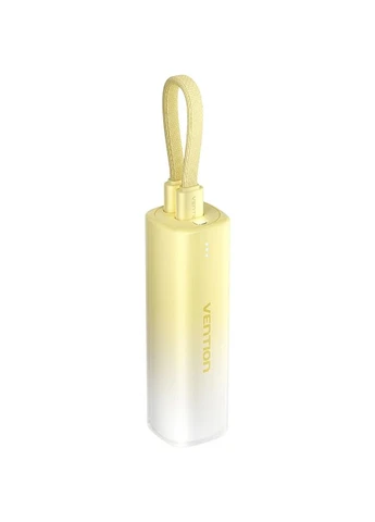 УМБ 5000mAh 20W PD, USB-C In/Out, Lightning In/Out, with cable, Gradient Yellow Vention (377470817)