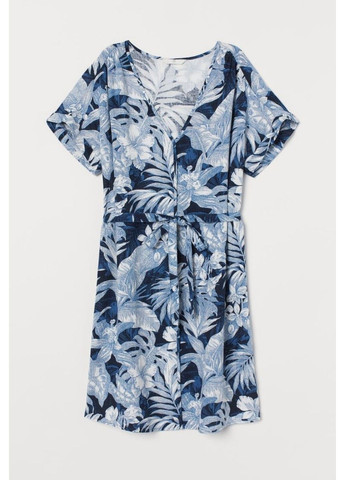 Синя повсякденний жіноча сукня в квітковий принт н&м (57337) xs синя H&M