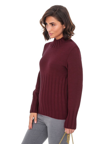 Бордовый женский джемпер с высокой резинкой SVTR