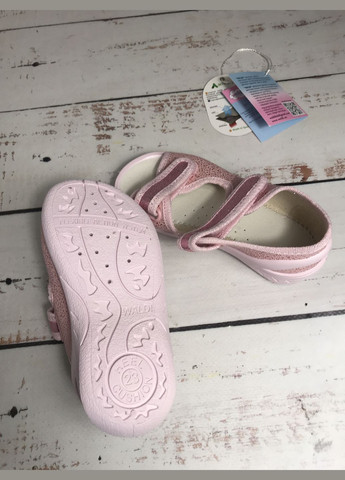 Розовые босоножки сандалии детские текстильные для девочек розовый (358) Waldi