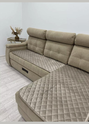 Набір накидок на диван 3в1 90х210 та 2шт 90х160 Капучино (П4К-am-divandek-0015) No Brand (323160879)