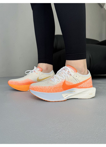 КРОСІВКИ ЖІНОЧІ NIKE AIR ZOOMX VAPORFLY 3 ORANGE / WHITE НАЙК АІР ЗУМ ВАПОРФЛАЙ No Brand білі демісезони (368870105)