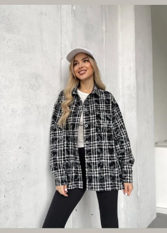 Сорочка Фланель Клітина з Вареним Ефектом No Brand (322274927)