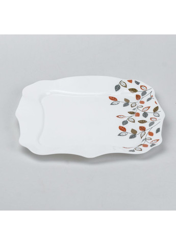 Столовый сервиз 26 квадратных керамических тарелок с цветами. TS Kitchen (365729038)